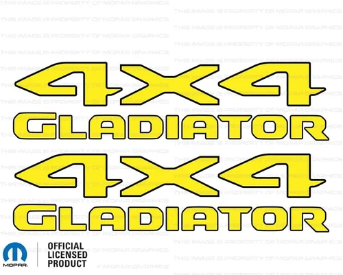Miniatura 10 de Adhesivos gráficos de cabecera de gladiador 4x4 para Jeep Wrangler/Gladiator JL/JT (2019-2024) 392 bronce con contorno negro F392BO (juego de 2)