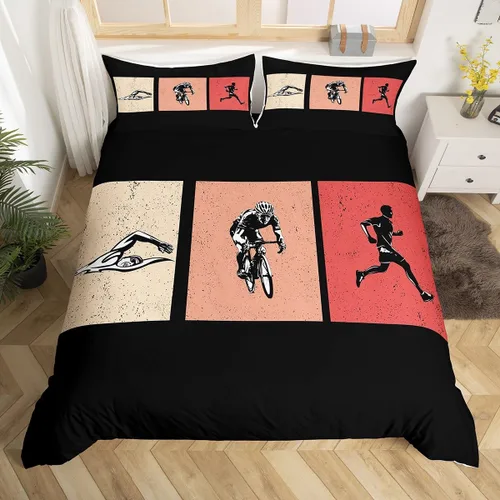 Miniatura 16 de Castle Fairy Funda de edredón con diseño de bandera estadounidense de camuflaje, tamaño individual, silueta de ciervo y árboles marrones, edredón