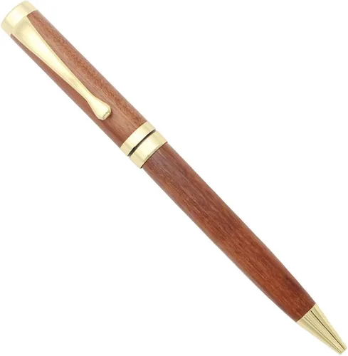 Miniatura 6 de Gullor Bolígrafo retráctil hecho a mano de palisandro, pluma de madera natural, clip de oro