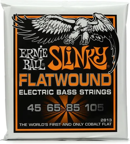Miniatura 3 de Ernie Ball Super Slinky Flatwound - Cuerdas para guitarra bajo, calibre 45-100 (P02814)