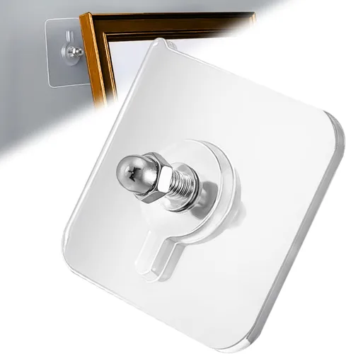 AIERSA Perchas de Pared Sin Clavos, 20 Piezas de Perchas para Cuadros Sin Clavos, Cuelga Marcos en la Pared Sin Clavos, Adhesivos Sin Clavos para