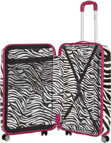 Miniatura 3 de Rockland Safari - Equipaje con carcasa rígida y ruedas giratorias, Rosado Zebra