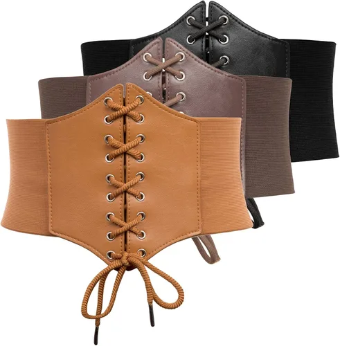 GRACE KARIN Cinturón de corsé para mujer, estilo vintage, con cordones, cintura elástica