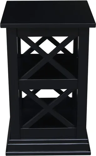 Miniatura 5 de IC International Concepts Hampton - Mesa decorativa de madera maciza con estantes, color negro