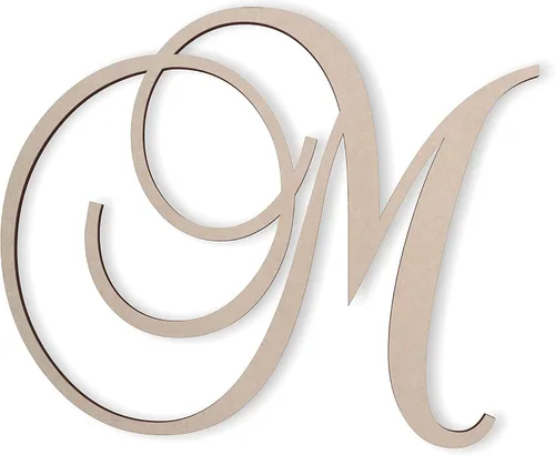 Miniatura 26 de Jess and Jessica Letra de madera A, 4 pulgadas de largo x 1/4 de pulgada de grosor, letras grandes de madera para decoración de pared, letras