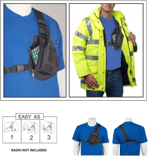 Miniatura 3 de RCH-100 - Arnés de radio para el pecho, funda de radio con bolsa de radio para radio de mano Motorola y Walkie Talkies RCH-100, fabricado en Estados