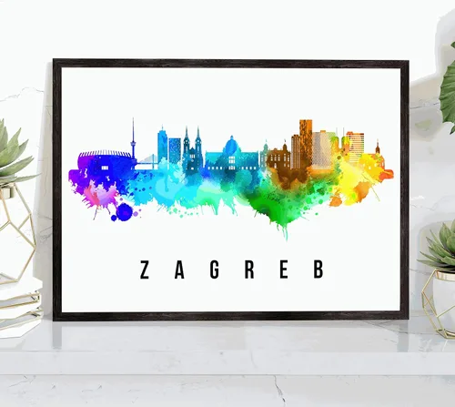 Miniatura 14 de Póster de Kazan Skyline Russia, pintura de paisaje urbano de Kazán, póster de Rusia, impresión de paisaje urbano de Kazán y monumentos, arte
