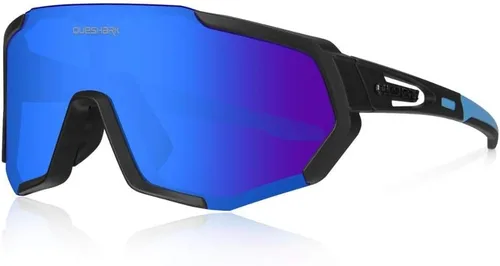 Queshark - Gafas de ciclismo, lentes de sol deportivos para hombres y mujeres, 1 lente polarizada 2 HD, lentes de sol polarizados para ciclismo y