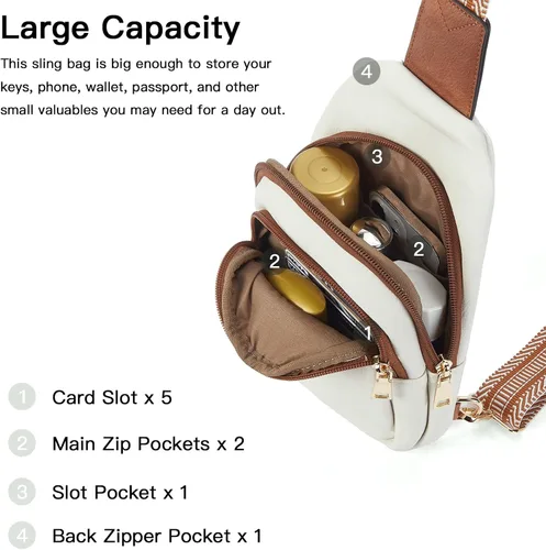 Miniatura 23 de Telena Riñonera pequeña para mujer, de cuero, cangureras, bolsa de pecho para mujer