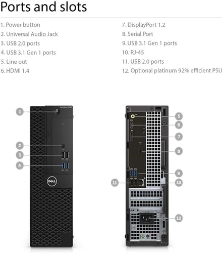 Miniatura 5 de Dell Computadora de escritorio OptiPlex 5050 SFF, Intel Core i5-7500t, 8 GB de RAM, SSD de 256 GB, WiFi, Bluetooth, HDMI, teclado y mouse, Windows
