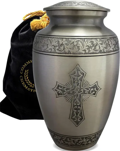 Miniatura 15 de Urna de cremación de cruz negra para cenizas hombre adulto – Urnas de cremación personalizadas para cenizas humanas, urnas decorativas para hombre