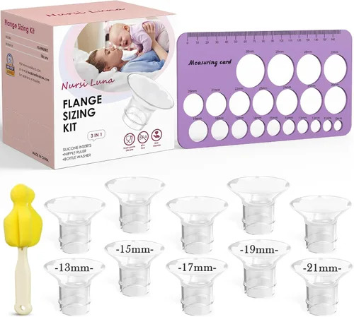 Miniatura 14 de Kit de Dimensionamiento de Brida Nursi Luna 3 en 1 con 8 Piezas de Insertos de Brida 15/17/19/21mm, Kit de Insertos de Brida de Silicona