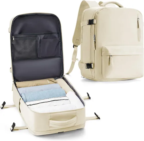 Miniatura 20 de VECAVE Mochila de mano para mujer, mochila de viaje grande aprobada por vuelo, impermeable de 14 pulgadas, mochila para laptop de negocios, mochila