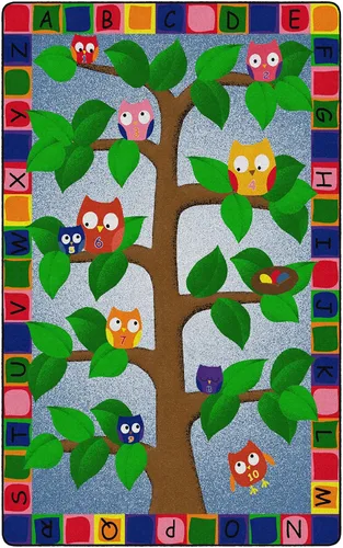 Miniatura 9 de Flagship Carpets Alfombra educativa con diseño de búhos del alfabeto para el aula o la habitación de los niños, tapete de juego para enseñar