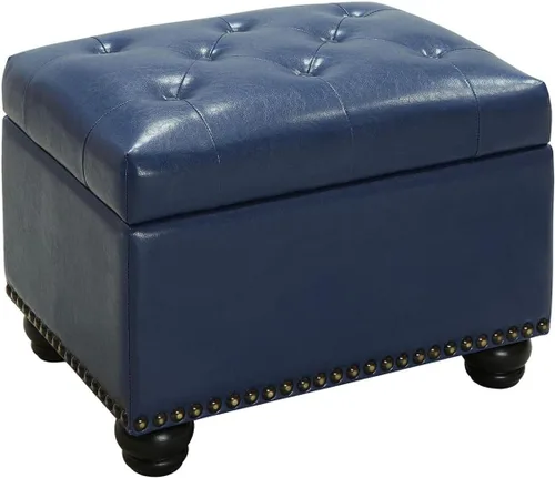 Convenience Concepts Designs4Comfort 5th Avenue - Otomana tapizada de almacenamiento de 24 pulgadas, taburete y asiento contemporáneo con tapa con