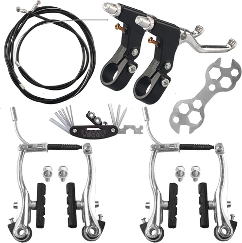 Juego completo de frenos de bicicleta, cables de pinzas internas y externas, kit de palancas, frenos universales para bicicleta de montaña delantera