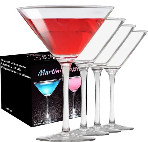 Miniatura 8 de PARACITY Juego de 2 vasos de Martini, vasos Coupé, soplados a mano, perfectos para cócteles, Martinis, Margaritas, fiestas, cajas de catering