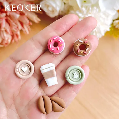 Miniatura 6 de KEOKER Cortadores de arcilla polimérica de café, 19 formas de té de la tarde, cortadores de arcilla polimérica para aretes y fabricación de joyas