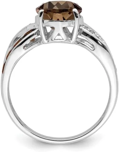 Miniatura 3 de IceCarats 925 Sterling Silver Diamond Gemstone Ring