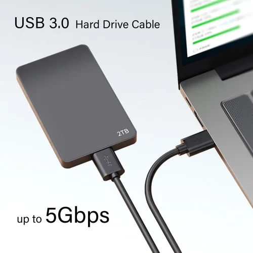 Miniatura 2 de Pocxwa - Cable de disco duro micro USB 3.0, tipo A macho a cable micro B de 3.3 pies Sincronización de datos de alta velocidad de 5 Gbps