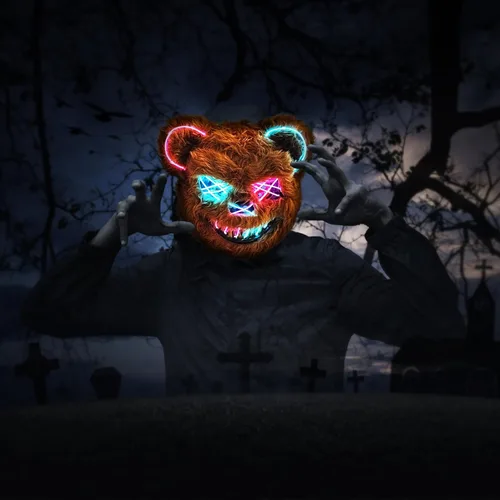 Miniatura 5 de Halloween Purification Mask, Easter Bear/Rabbit Mask Hacker Anonymous V/Costume Party Role Playing Easter Animal Toys Máscara de oso