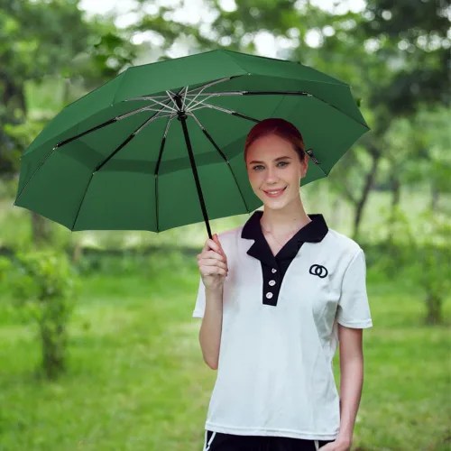 Miniatura 2 de LANBRELLA Paraguas a prueba de viento compacto paraguas de viaje Auto abrir cerrar para lluvia