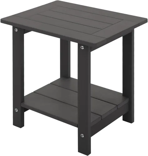 Miniatura 13 de Mesa auxiliar doble Adirondack para exterior de Meluvici, resistente a la intemperie, mesa de extremo rectangular para patio al aire libre para Azul