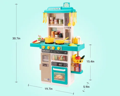 Miniatura 2 de Juego de cocina para niños, juego de cocina interactivo para niños con 50 juguetes de cocina de simulación, efectos de sonido realistas
