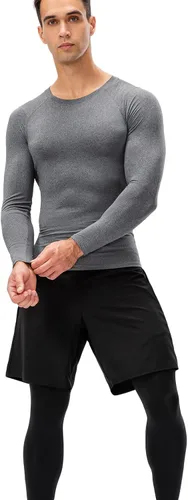 Miniatura 4 de 3 Pack Men's Athletic Long Sleeve Compression Shirts Base-Layer Quick Dry Workout T Shirts Football Running Tops