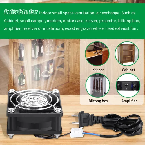 Miniatura 2 de EC 2.362 in x 0.984 in Mini Muffin Fan Axial AC 110v 120v 220v 240v Doble Bola para DIY Pequeño Equipo Electrónico Enfriamiento Puertas Ventilación