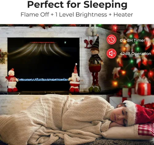 Miniatura 7 de Tangkula - Inserto eléctrico de chimenea de cuarzo infrarrojo de 23 pulgadas con control remoto, calentador de chimenea empotrado de 1500 W