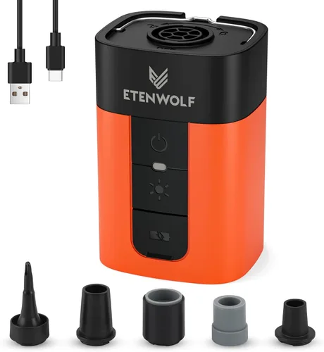 Miniatura 8 de ETENWOLF AIR 5 PRO MAX Bomba de aire para inflables, bomba de aire eléctrica portátil con batería de 10400 mAh, inflador rápido 4 veces