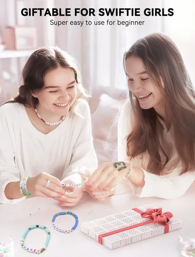 Miniatura 6 de ARTDOT Kit de 1400 cuentas de letras para hacer pulseras de amistad, 28 estilos surtidos de suministros de fabricación de joyas, juego de cuentas