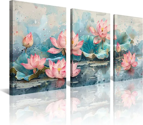 Miniatura 23 de Arte de Pared de Acuarela de Estilo Asiático Tradicional Chino Pájaro en Rama de Flor de Cerezo Roja Decoración Paisaje Floral Oriental Pintura