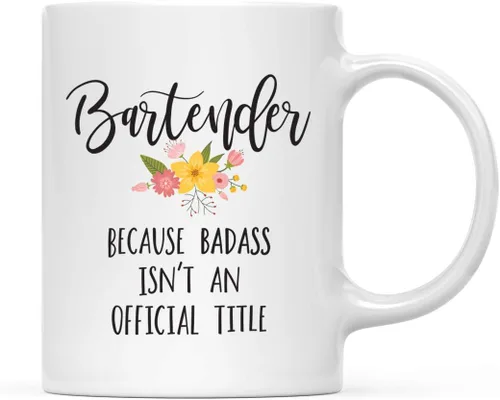 Miniatura 31 de Andaz Press Taza de café de 11 onzas, regalo de broma, tía porque Badass no es un título oficial, gráfico floral, 1 paquete