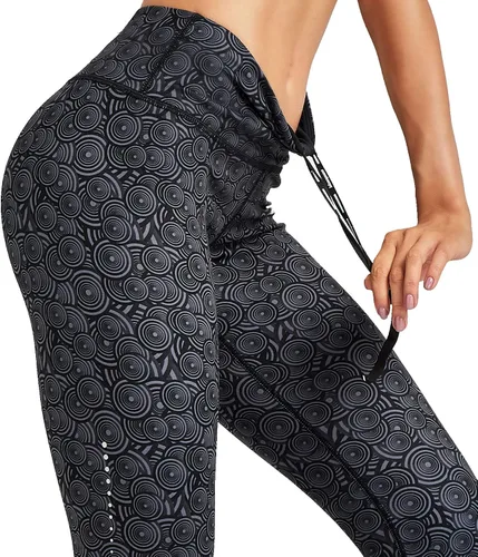 Miniatura 5 de COOLOMG Pantalones de yoga para mujer, mallas capri para correr, leggings de tiro bajo, entrenamiento, gimnasio con bolsillos ocultos