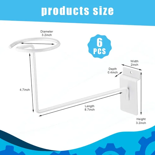 Miniatura 3 de Kigley 6 piezas de soporte de pared para sombreros, estante de metal para casco, estante de exhibición de tienda minorista, accesorios de pared