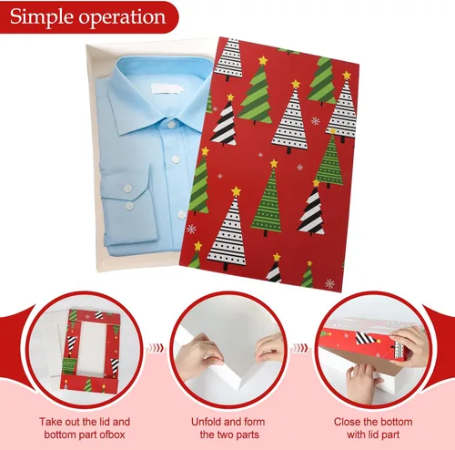 Miniatura 3 de joyhalo 16 cajas de regalo de Navidad con tapas para regalos a granel de 14.5 x 9.5 x 2.5 pulgadas, cajas de regalo grandes para ropa, envolver