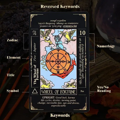 Miniatura 2 de SUNHHX Juego de cartas de tarot, cartas de tarot para principiantes con significados en ellas