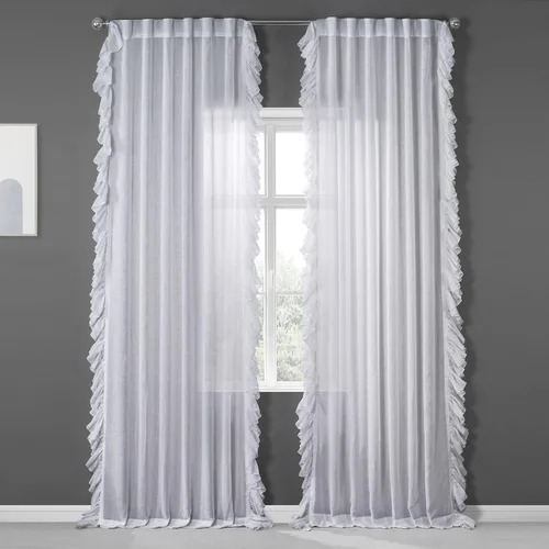 Miniatura 11 de HPD Half Price Drapes Cortinas traslúcidas con volantes para dormitorio y sala de estar, 50 x 84 pulgadas, lino (1 panel), cortinas con dobladillo