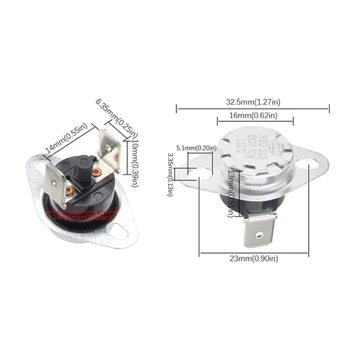 Miniatura 4 de KSD301 KSD303 10A 45 150 C Degrees Celsiu Manual Reset Thermostat Normally Closed Temperature Switch Temperature Control 1Pcs(100C)