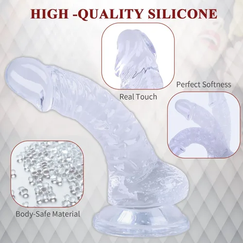 Miniatura 4 de Consoladro de 7.5 pulgadas realista y suave para estimulación del punto G y juegos sexuales anales, consoladores clásicos de 1.6 pulgadas