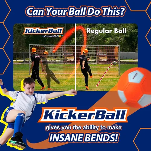Miniatura 3 de Kickerball – Pelota de fútbol curva y con efecto – Patea como los profesionales, gran regalo para niños y niñas – Perfecto para partido o juego al
