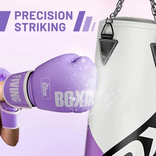 Miniatura 5 de Guantes de boxeo estilo profesional para mujeres, de cuero PU, para entrenamiento de Muay Thai, Sparring, lucha de kickboxing, guantes para saco