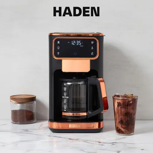 Miniatura 7 de Haden Cafetera caliente y helada de 12 tazas con 120 minutos para mantener el calor, retrasar la preparación, fuerza ajustable, reloj programable