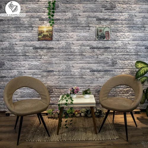 Miniatura 4 de Dundee Deco Paneles de pared 3D de ladrillo sintético, revestimiento de pared gris claro con aspecto de piedra, espuma de poliestireno, muestra