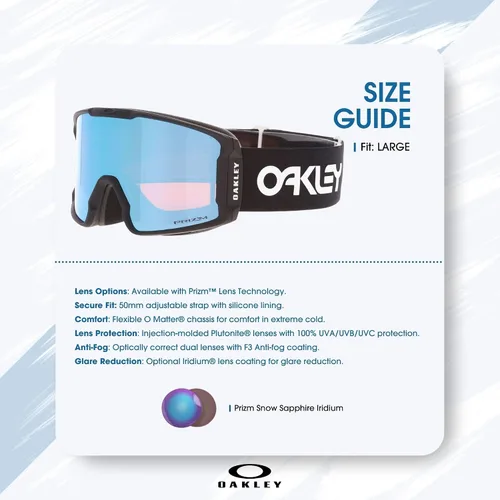 Miniatura 5 de Gafas de esquí Oakley Line Miner GRANDES/MEDIANAS para hombre y mujer OO7070, OO7093 + paquete con set de correa y accesorios, bolsa de microfibra