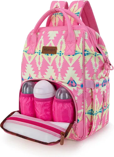 Miniatura 2 de Mochila de Pañales Montana West Wrangler Mochila de Pañales para Bebé Estilo Vaquero, Estándar Tt-rosa