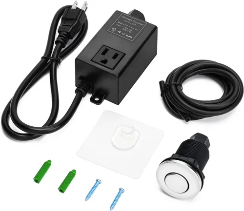 Miniatura 8 de Kit de interruptor de aire para eliminación de basura con botón de aire corto de níquel cepillado de acero inoxidable briidea Acero inoxidable