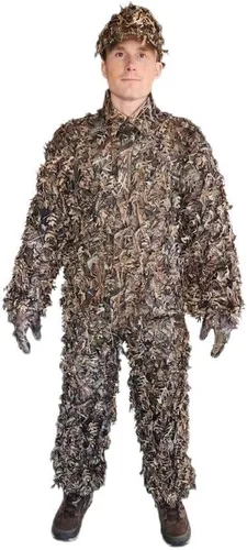 Miniatura 14 de QuikCamo Mossy Oak 3D Leafy Camo Ghillie Suit - Breathable Quiet Mesh, Snaps and Zippered Pockets for Turkey Hunting